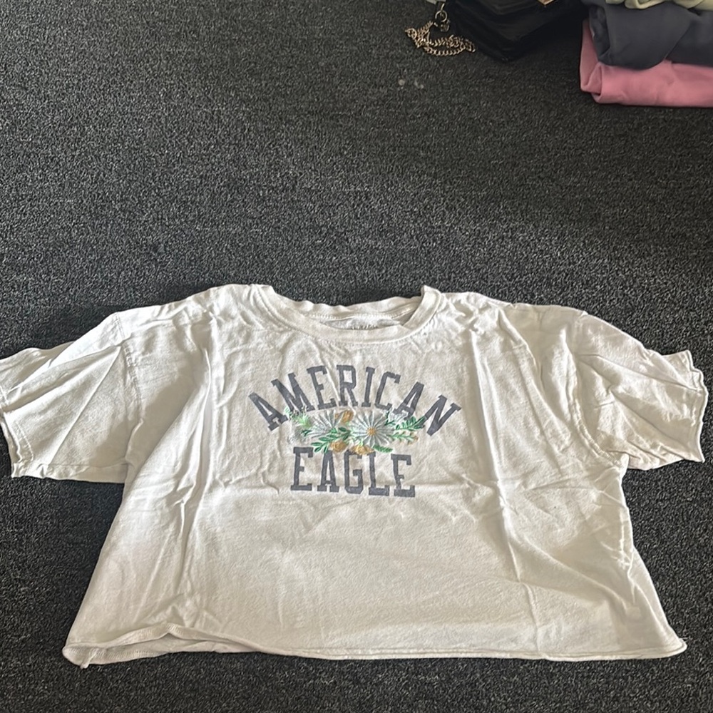 American Eagle Outfitters White Crop Top